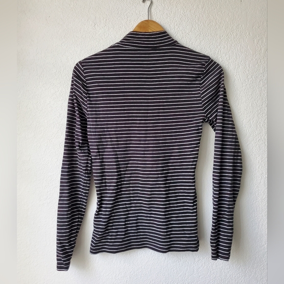 J.crew Factory striped mockneck ribbed top size M - Picture 4 of 14